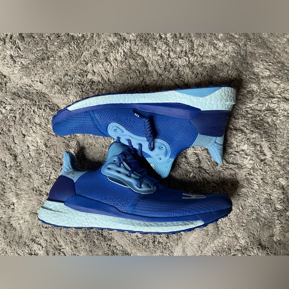 🟦 Adidas Pharrell x Solar Hu Glide Power Blue Men's Shoe Size 13